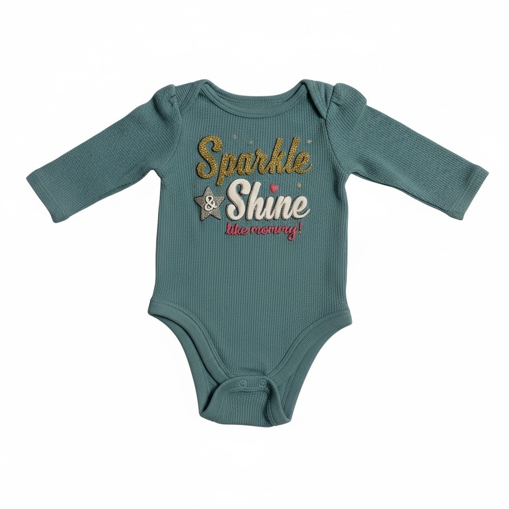 Garanimals Teal 'Sparkle & Shine' Long-Sleeve One-Piece